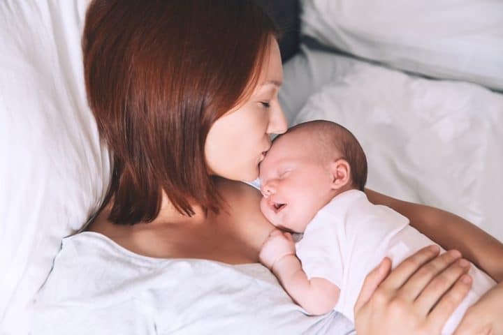 mother and newborn baby in hospital