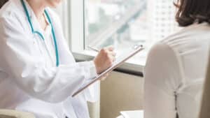Patient attending her Well Woman Exam in Kettering, OH